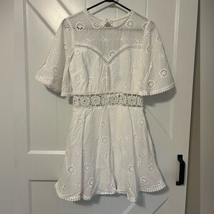 B Darlin size 7/8 White Eyelet and Lace Dress